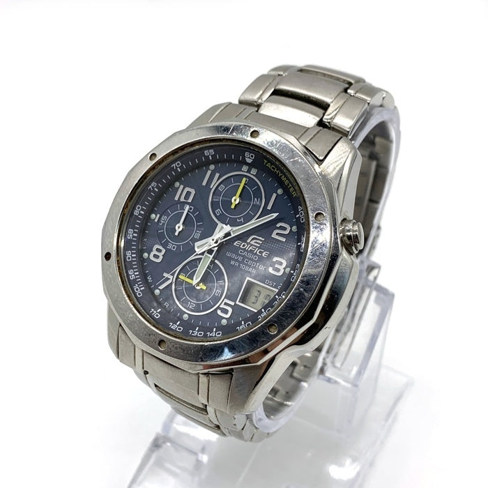 CASIO カシオ EDIFICE エディフィス ステンレススチール製 タフソーラー 腕時計 ネイビー シルバー EQW-700 福生店