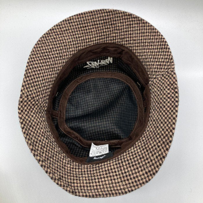 STUSSY ステューシー 1321052 WOOL CHECK BIG STOCK BUCKET HAT ウール チェック ビッグ ストック バケットハット ピンクベージュ sizeL/XL 瑞穂店