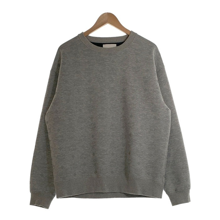 MCM by PHENOMENON エムシーエム バイ フェノメノン Reflective Monogram Sweat Shirt リフレクティブ モノグラム クルーネック スウェットトレーナー グレー MHAASJP01EG00L SizeL 福生店