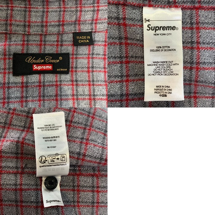 SUPREME シュプリーム 23SS UNDERCOVER アンダーカバー S/S Flannel Shirt ショートスリーブフランネルシャツ グレーチェック Size M 福生店