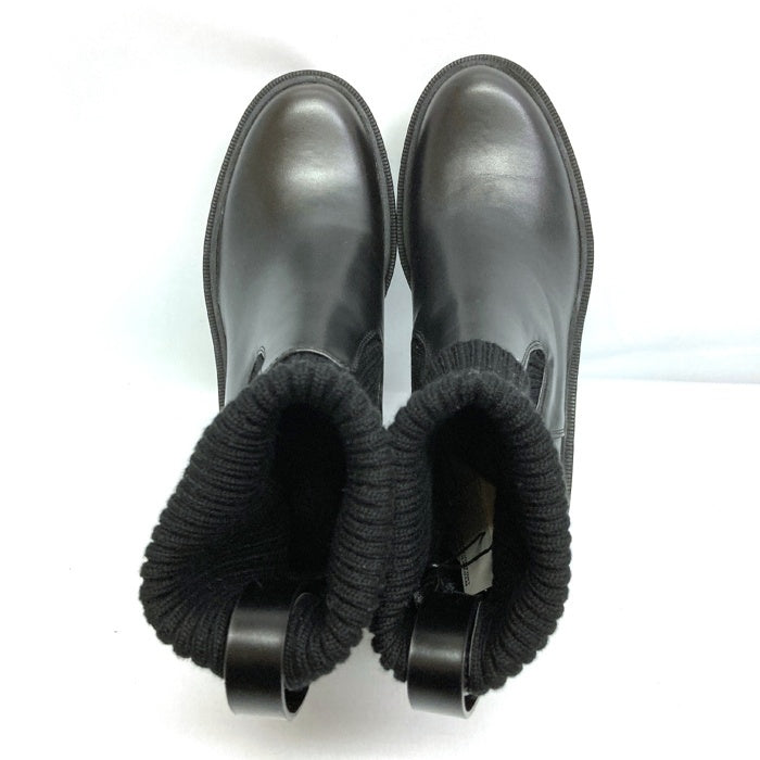 ZARA ザラ タグ付き トラックソールリブソックスブーツ 2164 310 800 ブラック size39 瑞穂店