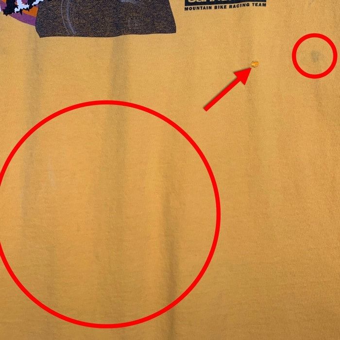 Volvo Cannondale ボルボ キャノンデール Mountain Bike Raching Team プリントTシャツ イエロー USA製 Size G (40-42) XL相当 福生店