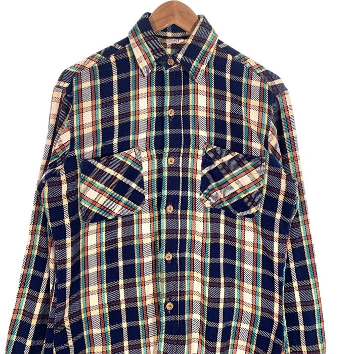 70's BIG MAC ビッグマック フランネルチェックシャツ ネイビー ホワイト Size S 福生店