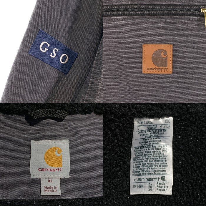 Carhartt カーハート ウォッシュド ダック地 ジップアップジャケット 内ボア フェードブラック J141-029 Size XL 福生店