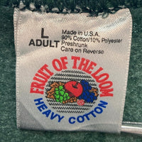 FRUIT OF THE LOOM フルーツオブザルーム USA製 正面ワッペン スウェットトレーナー グリーン sizeL 瑞穂店
