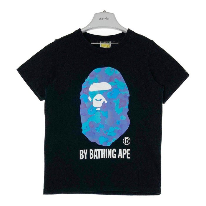 A BATHING APE アベイシングエイプ 迷彩 青カモ柄 大猿Ｔシャツ ブラック sizeS 瑞穂店
