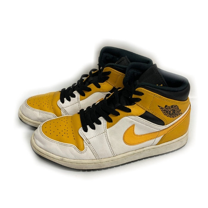 NIKE ナイキ スニーカー Air Jordan 1 Mid University Gold エアジョーダン1 ホワイトxイエロー size27cm 瑞穂店