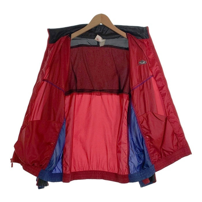 90's NIKE ナイキ ナイロンリップストップ ジップアップジャケット ウィンドブレーカー レッド ブルー ブラック 薄手 Size L 福生店