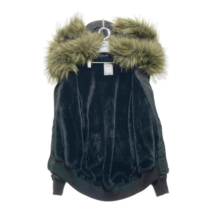 Roger&Raw ロジャーアンドロウ フードファーブルゾン ビッグシルエットファーMA-1 ブラック×カーキ sizeM 瑞穂店