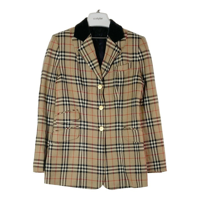 Burberrys OF LONDON BLUE LABEL バーバリーズ オブ ロンドン ブルーレーベル カシミア混 金ボタン テーラードジャケット ブラウン size40 瑞穂店