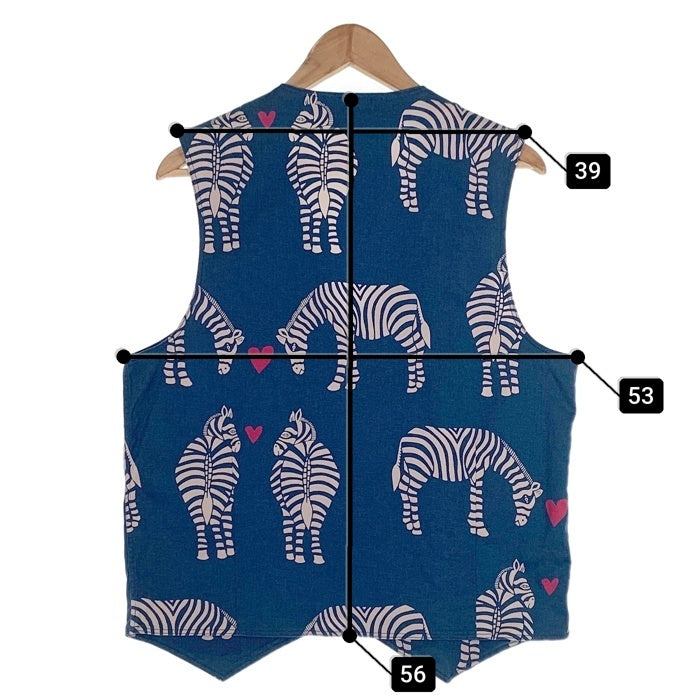 Bohemians ボヘミアンズ ゼブラプリント ベスト ジレ ネイビー Size 3 福生店