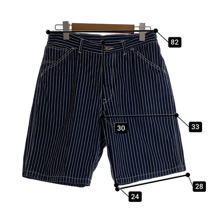 JOE McCOY ジョーマッコイ 8HOUR UNION ウォバッシュストライプ ワーク ショートパンツ ネイビー Size 32 福生店