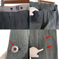 50`s 60`s スイス軍 実物 前期 Denim Work Pants デニム ワーク パンツ グレー Size 80 福生店