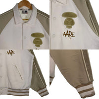 AAPE エーエイプ VARSITY JERSEY バーシティ ジャージ スウェット スタジャン アイボリー AAPSWMA355XXL Size M 福生店