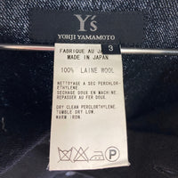 Y’s ワイズ ショート丈 ウール 長袖シャツ ブラック size3 瑞穂店