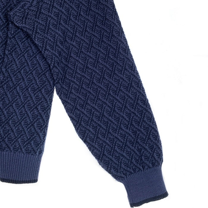 JANTZEN ジャンセン 格子柄 アクリルニットセーター ネイビー メキシコ製 Size L 福生店