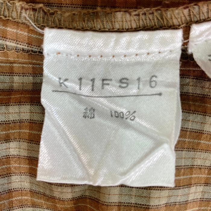 KANEKO ISAO カネコイサオ チェック柄ピンタック ピコフリルスカート K11FS16 ブラウン size- 瑞穂店