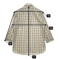 SUGAR CANE シュガーケーン SC36544 リネン混 ウィンドウペーン 七分丈 シャツ オフホワイト×ブラック ボタン付き sizeM 瑞穂店