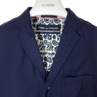 COMME des GARCONS HOMME コムデギャルソンオム HK-J012 AD2012 ウール 3つボタン 裏地ペイズリー テーラードジャケット ネイビー sizeXS 瑞穂店