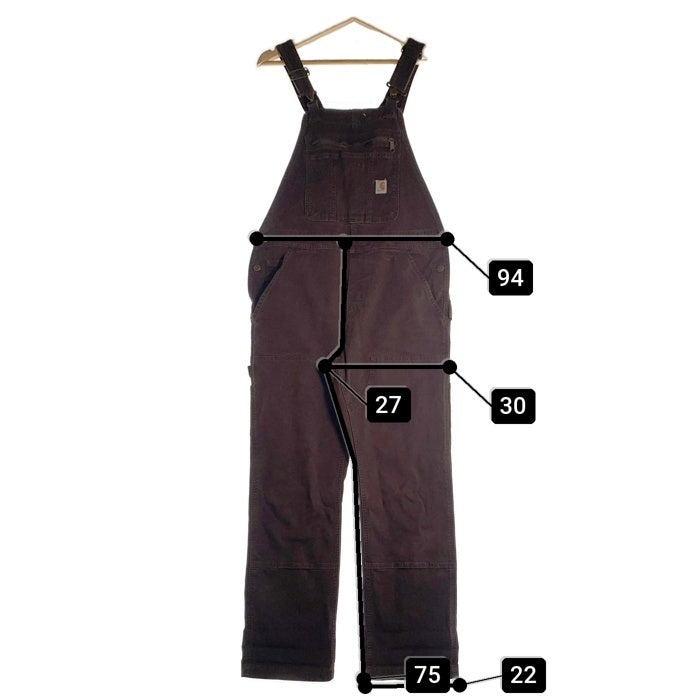 CARHARTT カーハート CANVAS BIB OVERALL キャンバス オーバーオール ブラウン OR2438-W コロンビア製 Size M(8-10) 福生店