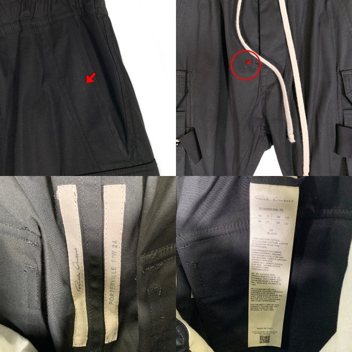Rick Owens リックオウエンス 24AW MASTODON CARGO マストドンカーゴパンツ ブラック RU02D6396-TE Size 48 福生店