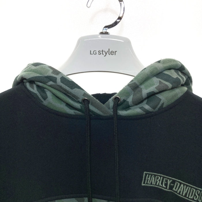 Harley-Davidson ハーレーダビッドソン 迷彩 切替 プルオーバーパーカー カーキ sizeS 瑞穂店