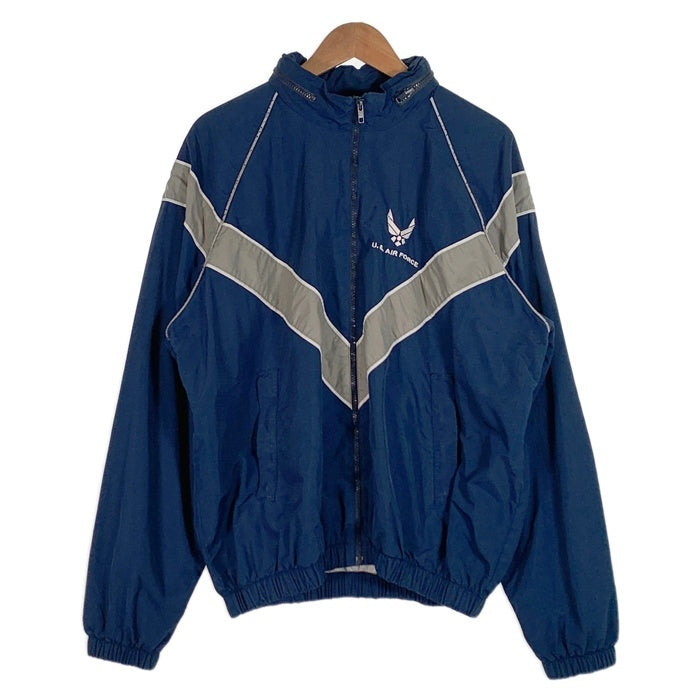 00's U.S.AIR FORCE 米空軍 ナイロン トレーニングジャケット ネイビー リフレクター 04年会計 8415-01-518-4607 Size M-R 福生店