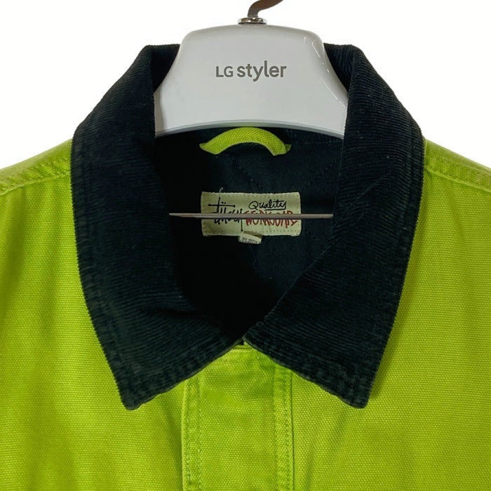 STUSSY ステューシー WASHED CANVAS SHOP JACKET ネオンイエロー sizeXL 瑞穂店