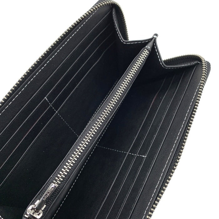 COACH コーチ CW296 スター型押し ラウンドファスナーレザーウォレット ブラック 福生店