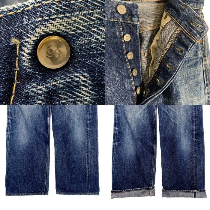 90's SUGAR CANE シュガーケーン ボタンフライ ボタン裏98 赤耳 セルビッチ デニムパンツ ライトブルー Size ウエスト約84cm 福生店