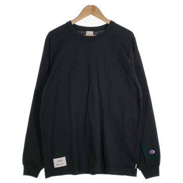 WTAPS ダブルタップス 23AW Champion チャンピオン Academy L/S T-Shirts アカデミーロングスリーブTシャツ ブラック 232HBCHD-CSM02S Size L 福生店