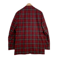 Brooks Brothers ブルックスブラザーズ ウール チェック柄 2B テーラードジャケット レッド ネーム刺繡 Size 42R 福生店