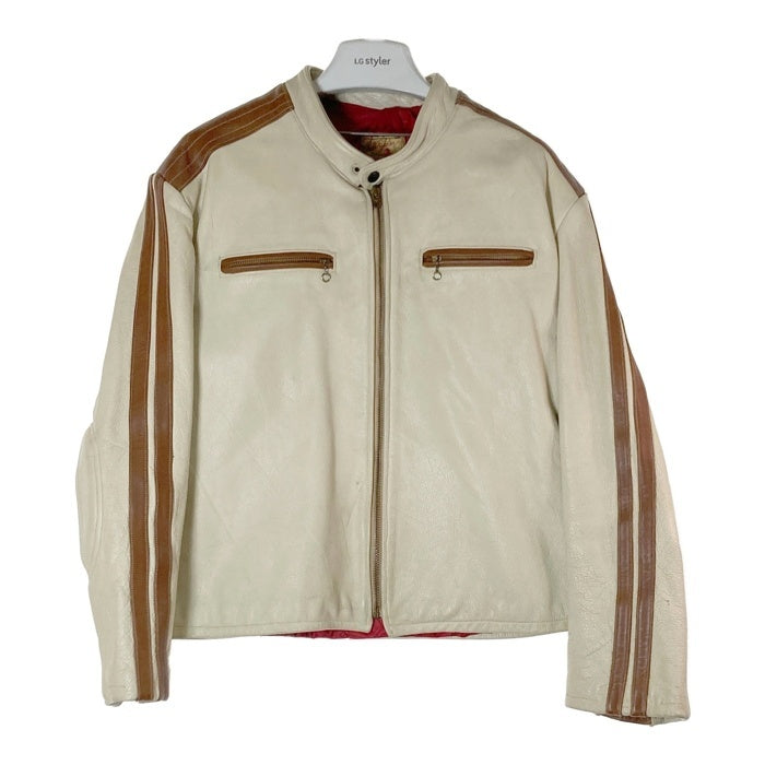 RedRyder レッドライダー TALONジップ パッド入り シングル ライダースジャケット アイボリー size- 瑞穂店
