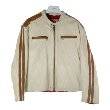 RedRyder レッドライダー TALONジップ パッド入り シングル ライダースジャケット アイボリー size- 瑞穂店