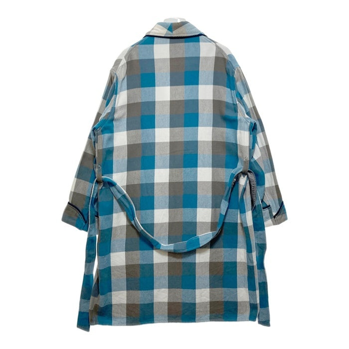YOUNG&OLSEN ヤングアンドオルセン ガウンコート チェック ホワイトxブルー size 瑞穂店
