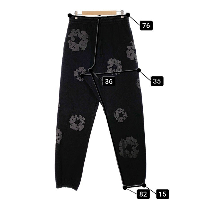 DENIM TEARS デニムティアーズ COTTON WREATH SWEAT PANTS コットンリース スウェットパンツ ブラック フラワーブラック Size XL 福生店