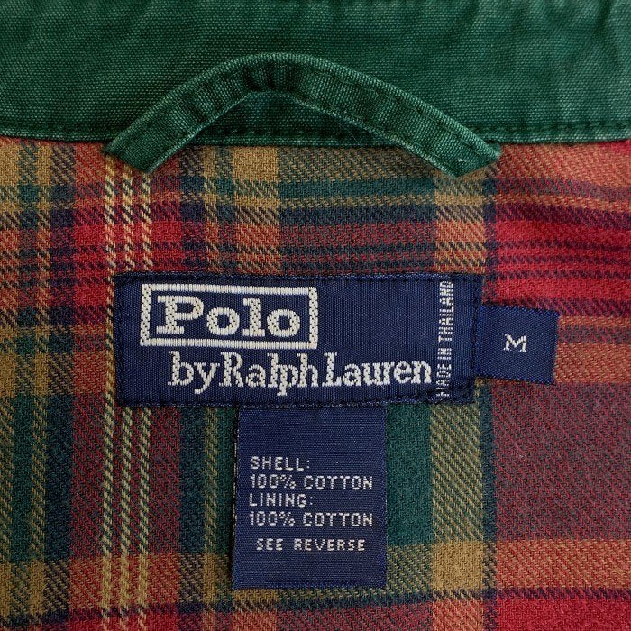 Polo by Ralph Lauren ポロラルフローレン コットン ジップアップブルゾン ジャケット グリーン 裏地フランネル Size M 福生店