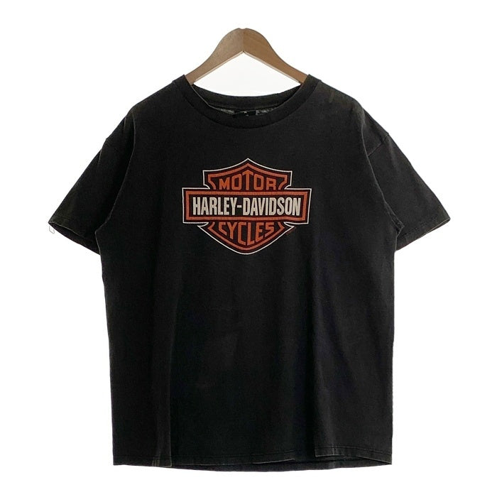90's~ HARLEY DAVIDSON ハーレーダビッドソン バー&シールド イーグル プリントTシャツ ブラック 1999コピーライト Size XL 福生店