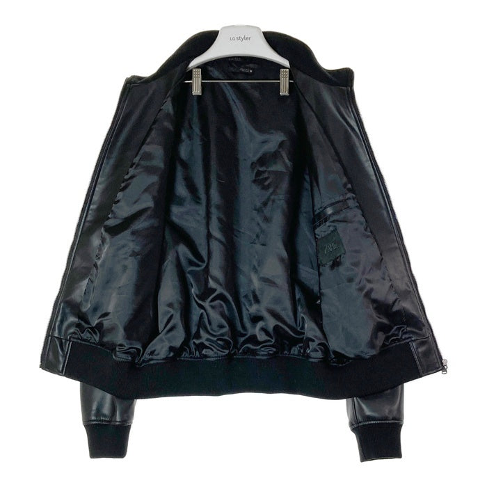 ZARA ザラ フェイクレザーボンバージャケット ブラック sizeL 瑞穂店