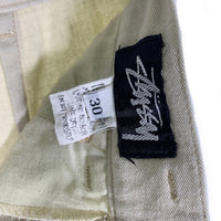 80's STUSSY ステューシー 2タック コットンテーパードパンツ ベージュ USA製 黒タグ Size 30 福生店