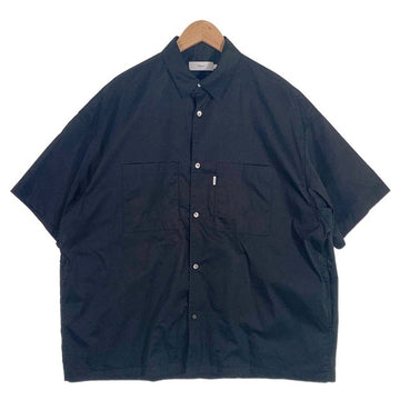 Graphpaper グラフペーパー Solotex Twill S/S Oversized Box Shirt ソロテックス ツイルショートスリーブシャツ ブラック ボックスシルエット GM232-50054B Size F 福生店