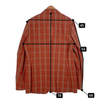 ETRO エトロ シアサッカー 2B テーラードジャケット チェック柄 オレンジ シルク ウール 161-11889-1222 Size 52 福生店