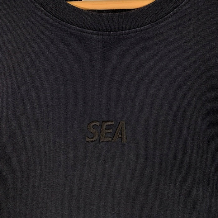 WIND AND SEA ウィンダンシー SEA PIGMENT TEE ピグメント フロント刺繡ロゴ Tシャツ ブラック WDS-O-ESS2-24-Q3-CS-01 Size L 福生店