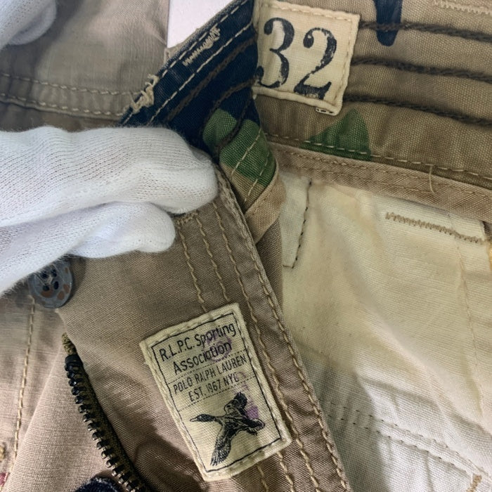 90's Ralph Lauren ラルフローレン ワッペン カーゴ ショーツ ハーフパンツ ベージュ Size 32 福生店