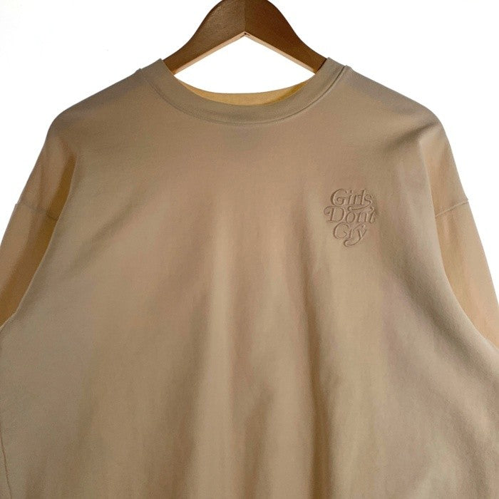 Girls Don't Cry ガールズドントクライ 刺繍 クルーネック スウェット ナチュラル Size M 福生店