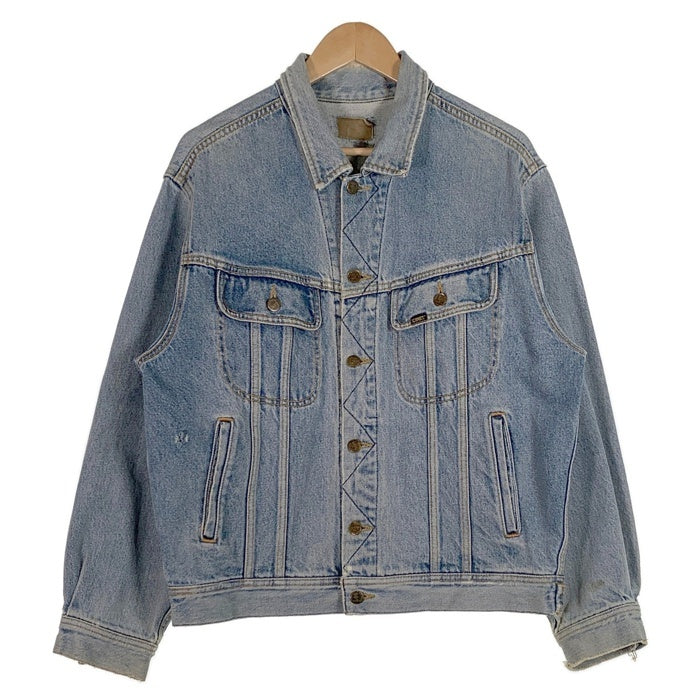 90's Lee リー デニムジャケット インディゴ レザーパッチ Size L 相当 福生店
