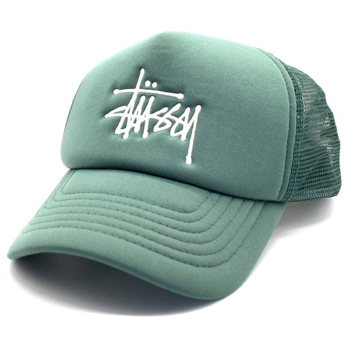 STUSSY ステューシー ロゴ刺繡 トラッカーキャップ メッシュ スナップバック グリーン 福生店