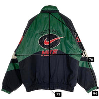 90's NIKE ナイキ Quilted Nylon Sports Jacket 中綿 ナイロンジャケット グリーン ブラック ホワイト USA製 Size XL 福生店