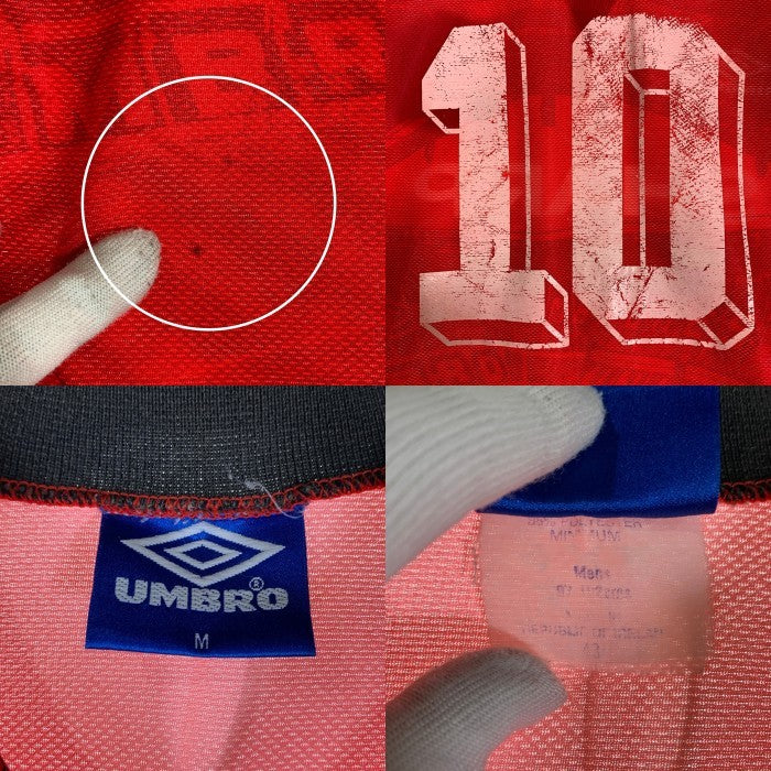 90's UMBRO アンブロ MANCHESTER UNITED マンチェスターユナイテッド ゲームシャツ ユニフォーム SHARP レッド Size M 福生店