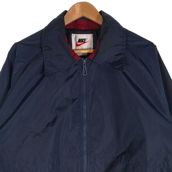 90’s NIKE ナイキ ナイロン ジップアップジャケット ネイビー レッド Size L 福生店